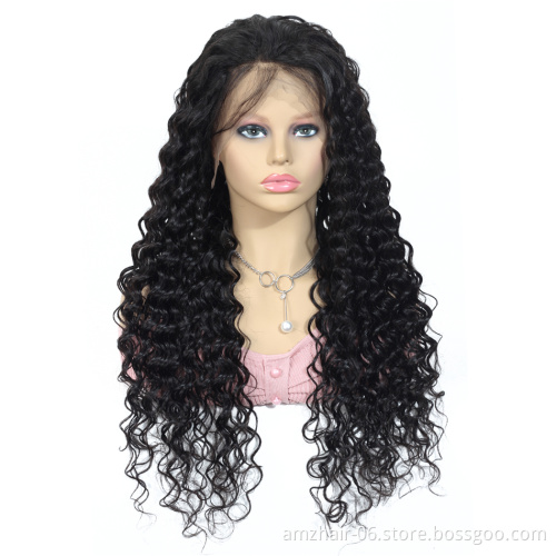 Cheap Mink Brazilian Cuticle Aligned  Pre Plucked Deep Wave 4X4 Lace Closure Wigs Human Virgin Unprocessed Hair for black women